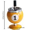 1Pcs Creative Billiard Metal Ashtray with Lid for Office Decor Smoke Proof Ash Cup Pool Table Accessories Safety