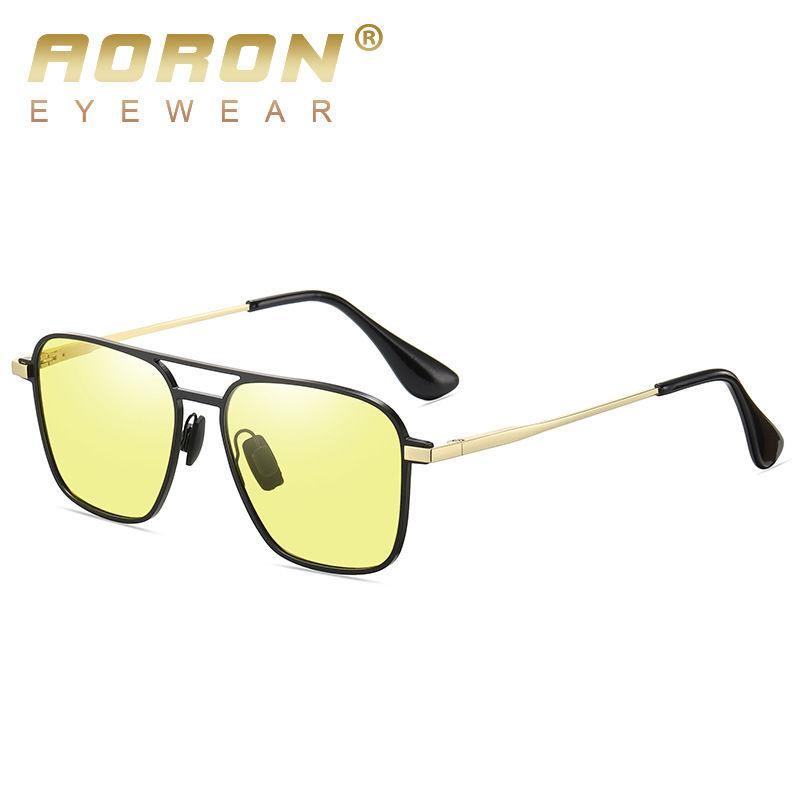 AORON Metal Frame Photochromic Polarized Sunglasses UV400 Anti Glare Sports Driving Fishing Glasses