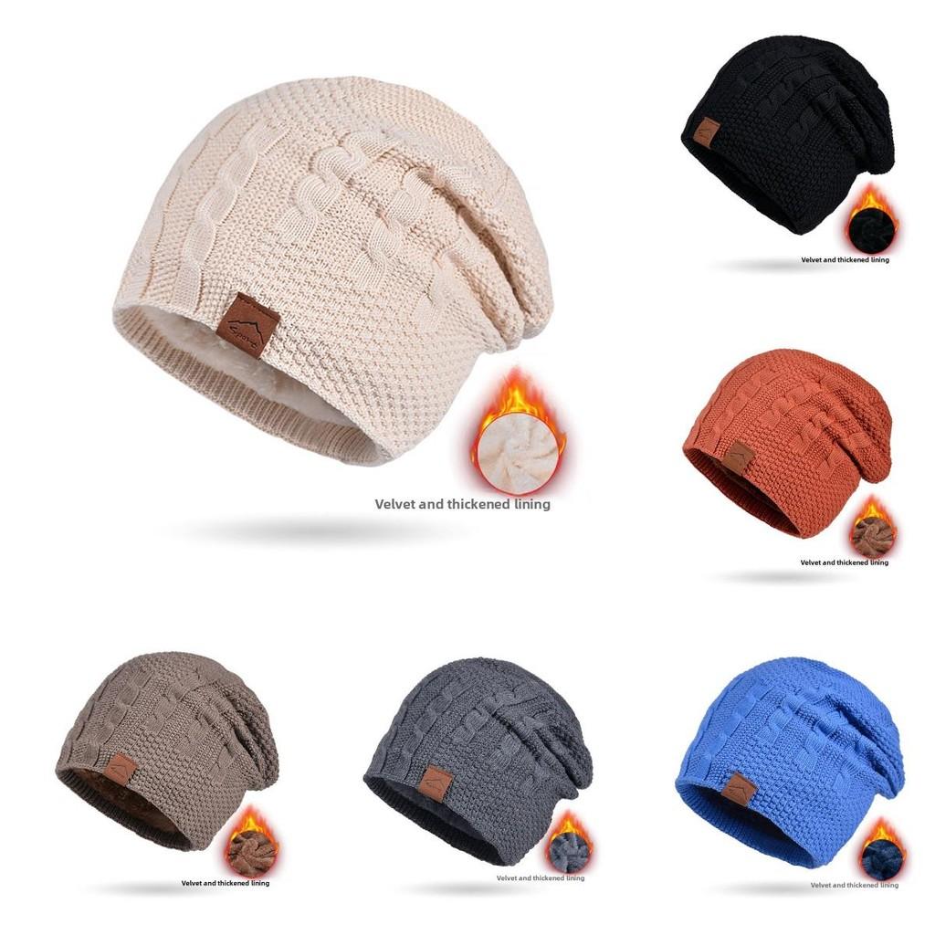 Knitted Winter Hat For Women With Thickening Lining Windproof Warmth For Outdoor Activities
