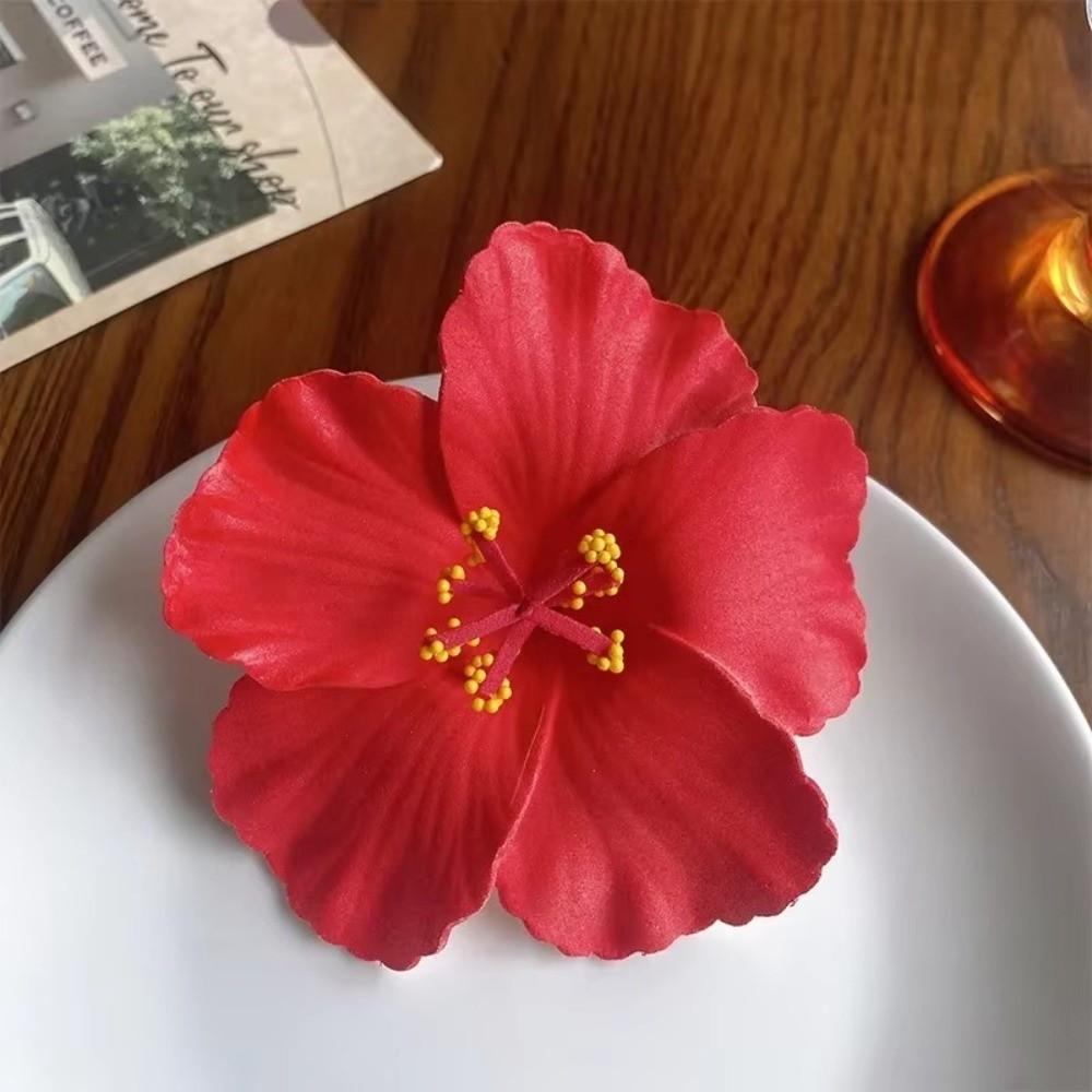 Egg Flower Hawaiian Flower Hair Clips Bohemian Flower Romantic Hibiscus Hairpins Decorative Headdress Head Side Clip Beach Party