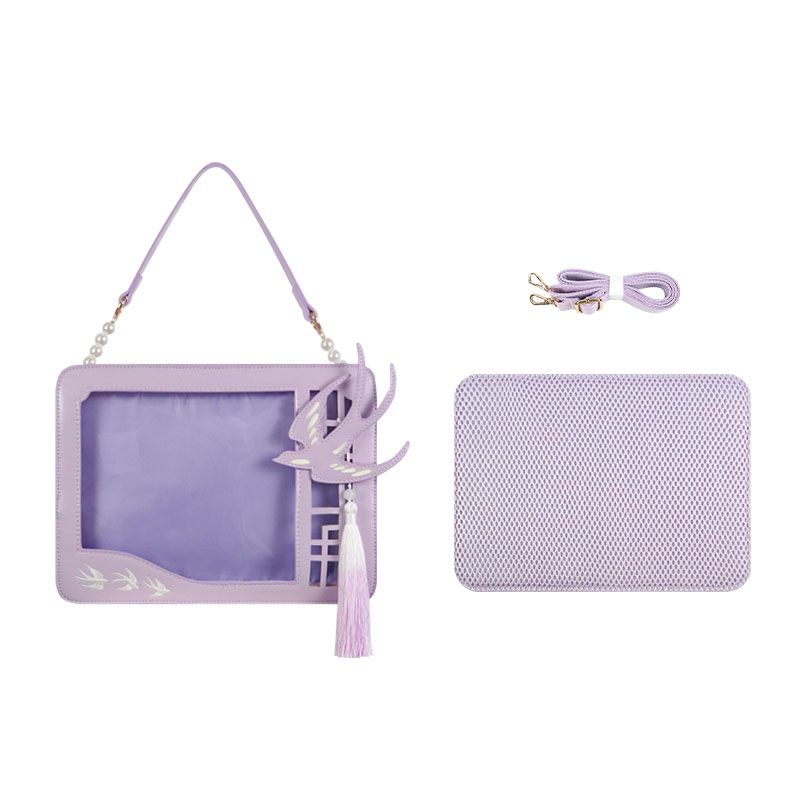 

[Павильон Яньшань] Чай сода-мята Оригинальный мультяшный рюкзак через плечо Кроссбоди Универсальный Китайский древний стиль Женская сумка для закусок Аниме-сумка Purple [In Stock]]