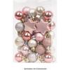 Pink & Light Gold 3cm Christmas Tree Ornaments Set - Decorative Hanging Balls