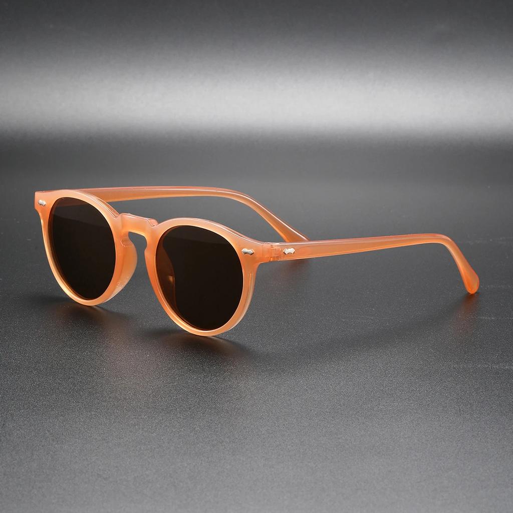 Quality New Retro Round Sunglasses Women Fashion Rivets Decoration Shades UV400 Men Punk Leopard Sun Glasses