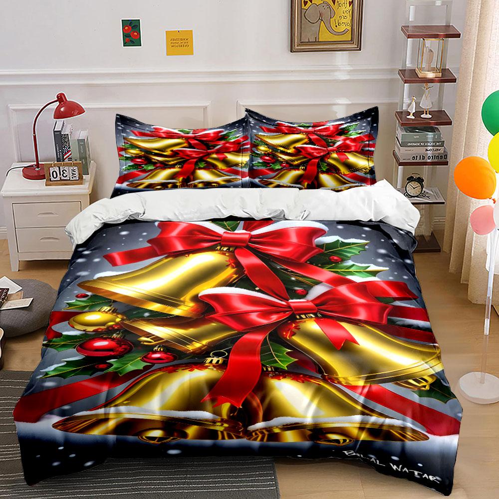 Golden bells delightfully glowing Bedding sets Duvet cover sets Duvet covers Pillowcases(1*Duvet Cover 2*Pillowcases without duvet insert)