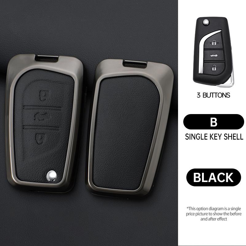 

2/3/4 Button Zinc Alloy Car Key Cover Case Auto Shell Holder Protector Fob For Toyota Aygo Yaris Highlander Camry Rav4 Keychain