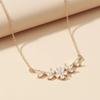 ZAKOL Fashion Cubic Zirconia Flower Pendant Necklace for Women Gold Color Charm Choker Bridal Wedding Party Jewelry