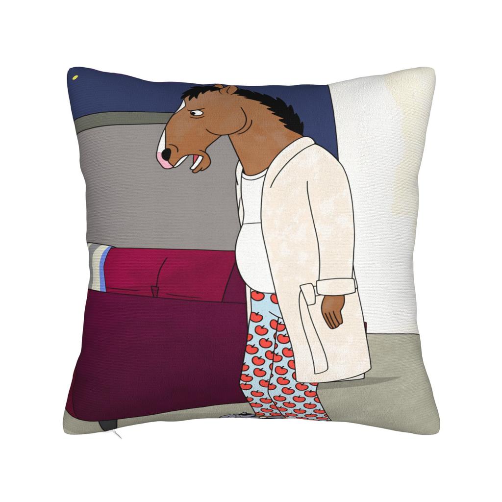 Pillow Case Anime B-BoJack H-Horsemans Soft Pillow Cover For Sofa Couch Bed Living Room Cute Funny Pillowcases