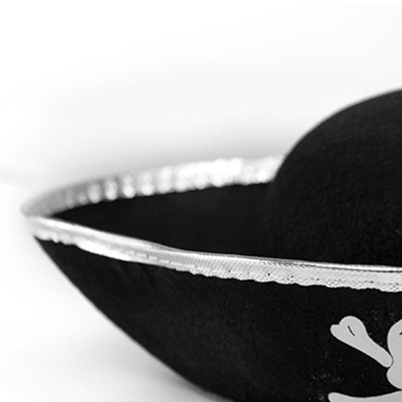 Vintage Triangular Hat with Roll Up Brim Halloween Banquet Party Pirate Hat for Girls Festival Theatrical Performances