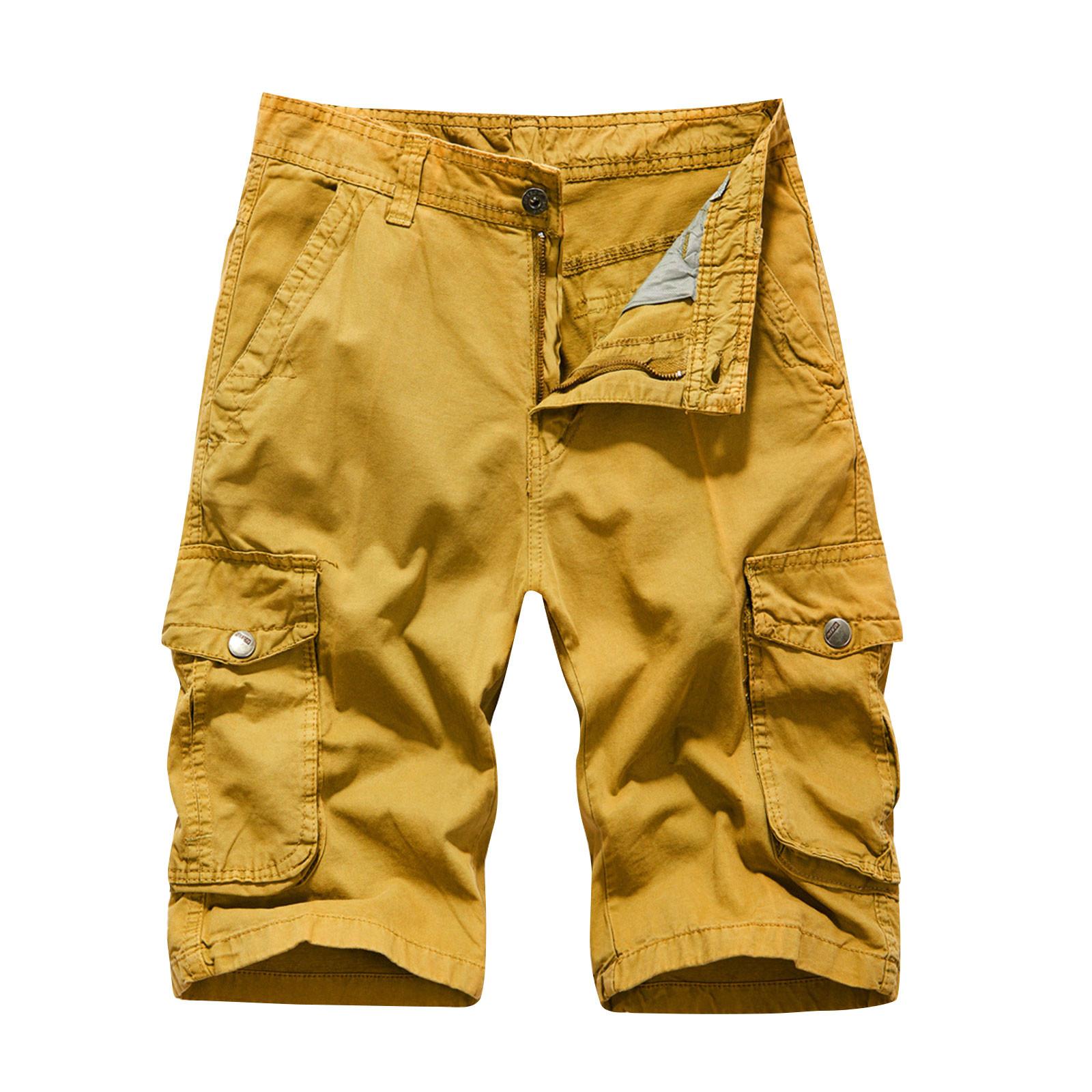 

Мужские повседневные цветные карманные пляжные рабочие брюки-карго на открытом воздухе, шорты, брюки 38 хаки