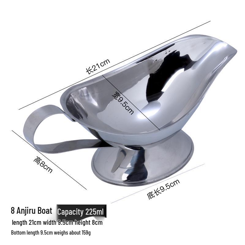 Stainless Steel Gravy and Sauce Boat - Black Pepper Sauce Pot, Non-Magnetic, Hotel Restaurant Supplies.