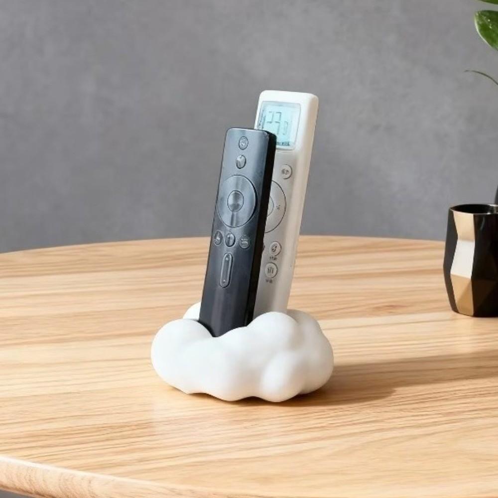 Cute 3D Cloud-Shaped Remote Control Holder 2 Grids Plastic Remote Rack Eco-Friendly Save Space Desktop Storage Box Desktop Use