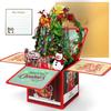 3D Pop‑Up Christmas Greeting Card, Creative Box‑Style Stereo Xmas Card Hand‑Drawn Illustration Holiday Gift Card