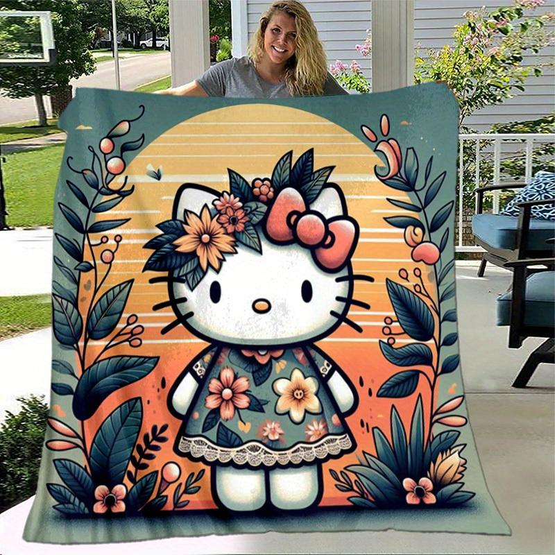1pc. Hello Kitty Floral Print Blanket - Home, Office, Outdoor Giftz0411223