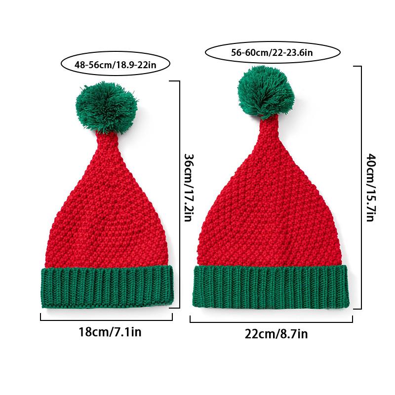 Bonnet tricoté de Noël mignon pompon adulte enfants bonnet doux chapeau de Père Noël fête du Nouvel An enfants cadeau Navidad chapeaux décoration de Noël 2024