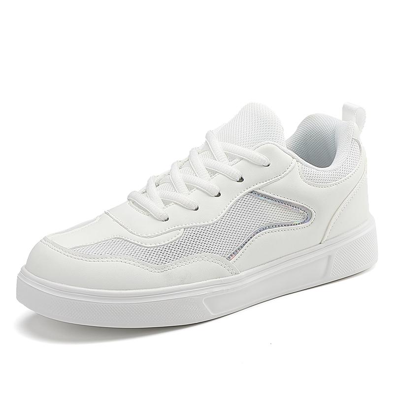 

Лето-Осенняя женская прогулочная обувь для скейтборда, студенческие спортивные повседневные кроссовки для бега для девочек, дышащие 42 белый