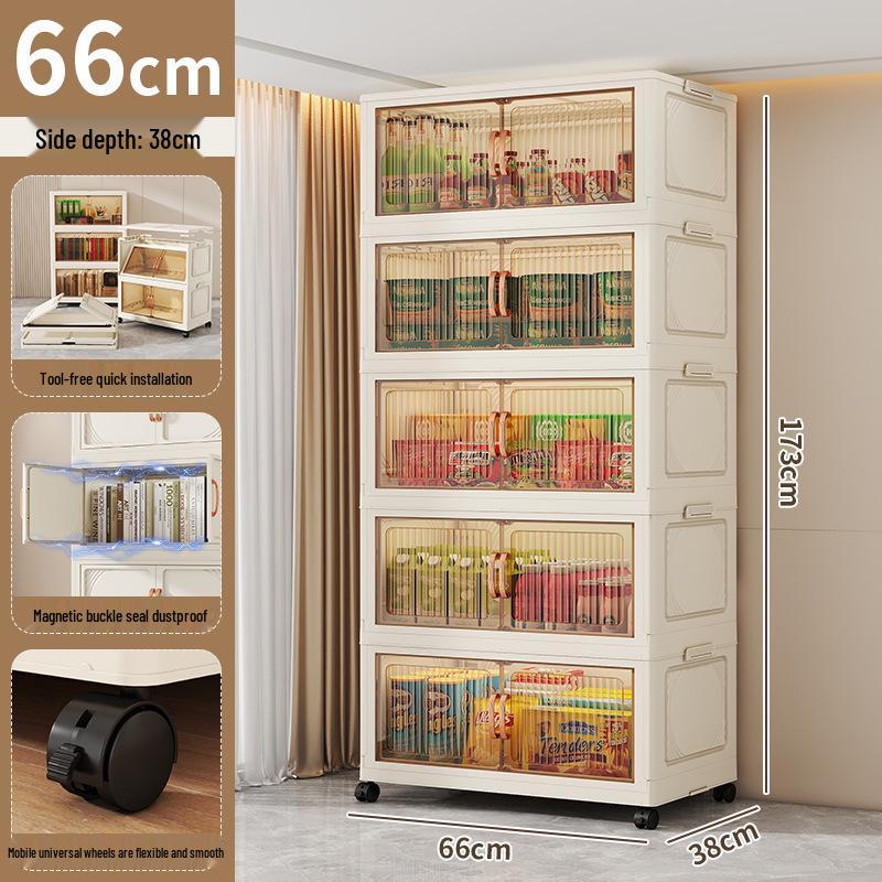 Premium Foldable Toy & Clothes Storage Cabinet - No Assembly, Multi-Layer, Large Capacity