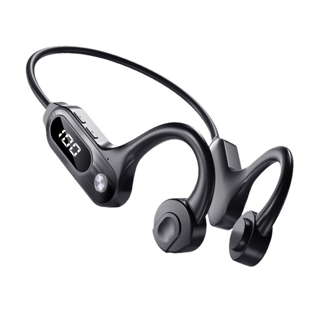 New Stereo Bluetooth 5.3 Bone Conduction Sports Earphones with Card Slot - Compatible with Android and Apple Devices.