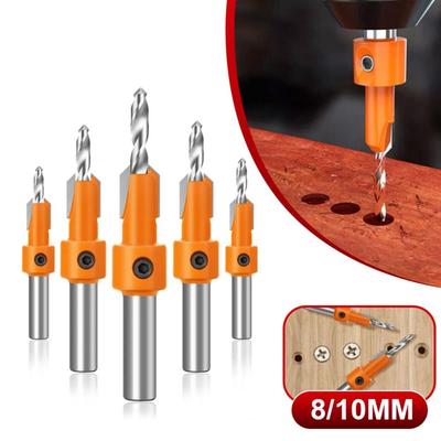 High Quality 8/10MM Wood Drilling HSS Professional Counter Sink Router Bit Woodworking Tools Hole Punch Screw Drill