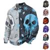 Men's Halloween Trendy Long Sleeve Button-Up Shirt