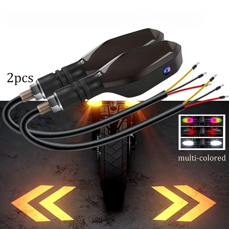 2pcs Motorcycle Universal LED Lamp Color Projection Lamp Sequential Flowing Indicator Lights