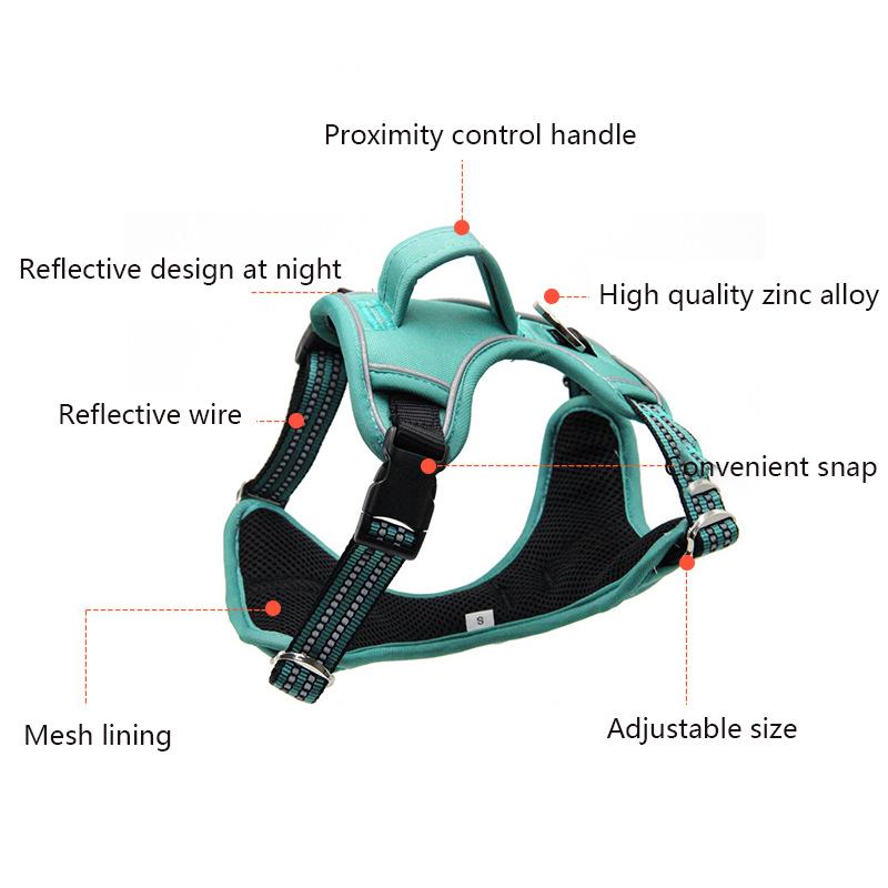 Classic Camouflage Pet Harness Adjustable Reflective Medium & Large Dog Harness Mesh Breathable with Control Handle To Prevent Bursting