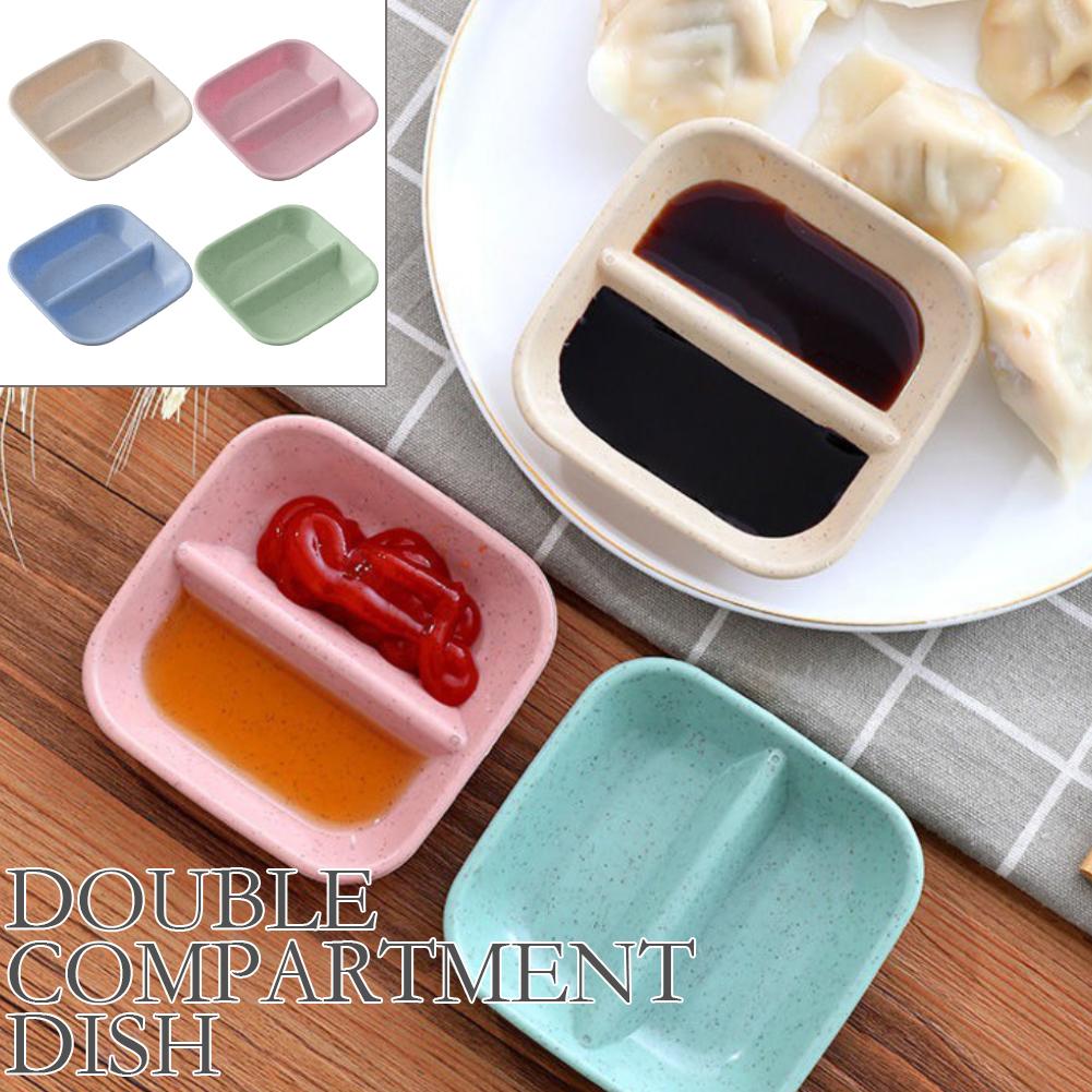 Kreative Küchenwürzzschale Weizenstrohschale Kunststoff Snack Snackschale Dippsoßenplatte Geschirr Haushalt Pickles