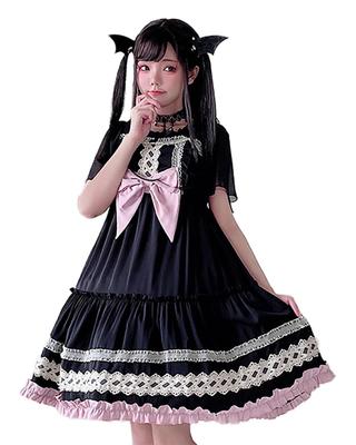 [Milky Time] Halloween Cosplay Costume One Piece Little Devil Ribbon Black