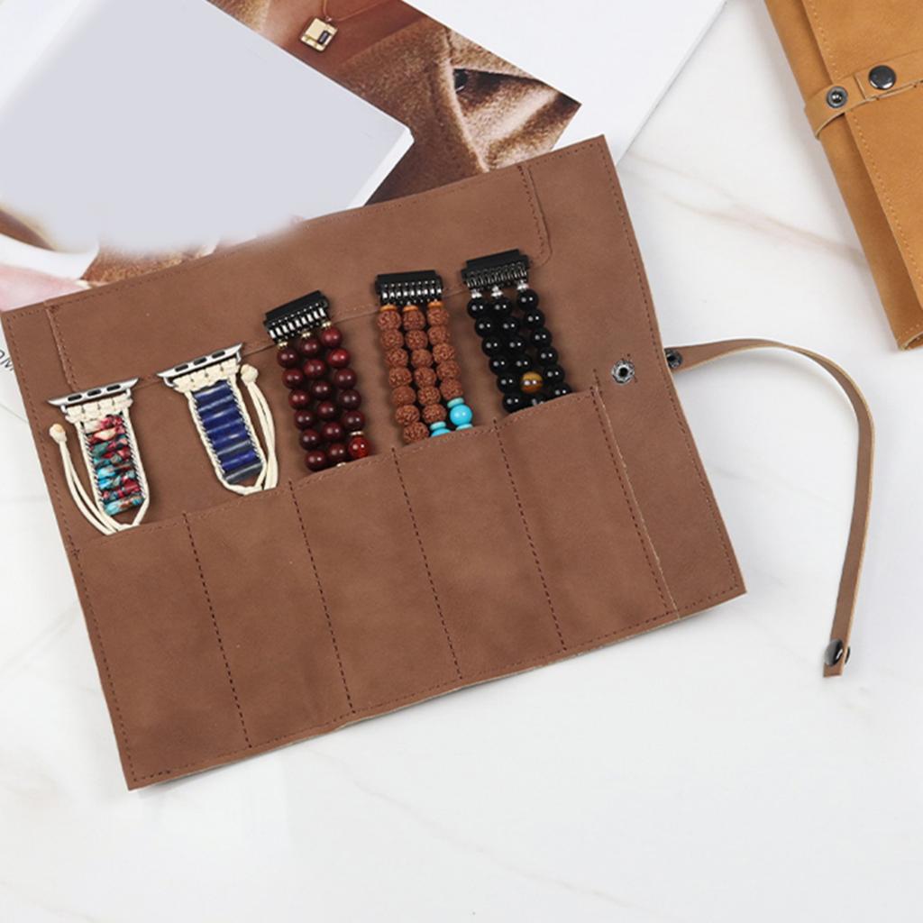 Luxury Watch Storage Roll Stylish Solution for Travel Smartwatch Case with Band Organizers Handmade Canvas Watch Pouches