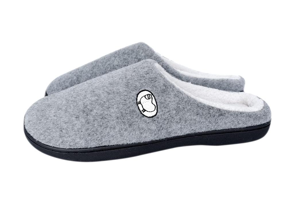 Euyqs Indoor Memory Guest Stylish Size Slippers, Non-Slip, Washable, Foam, Shoes, Unisex, Winter, (Gray, 27.0 cm)