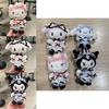 And Plush Keychain With Checkered Maid Outfit Decoration