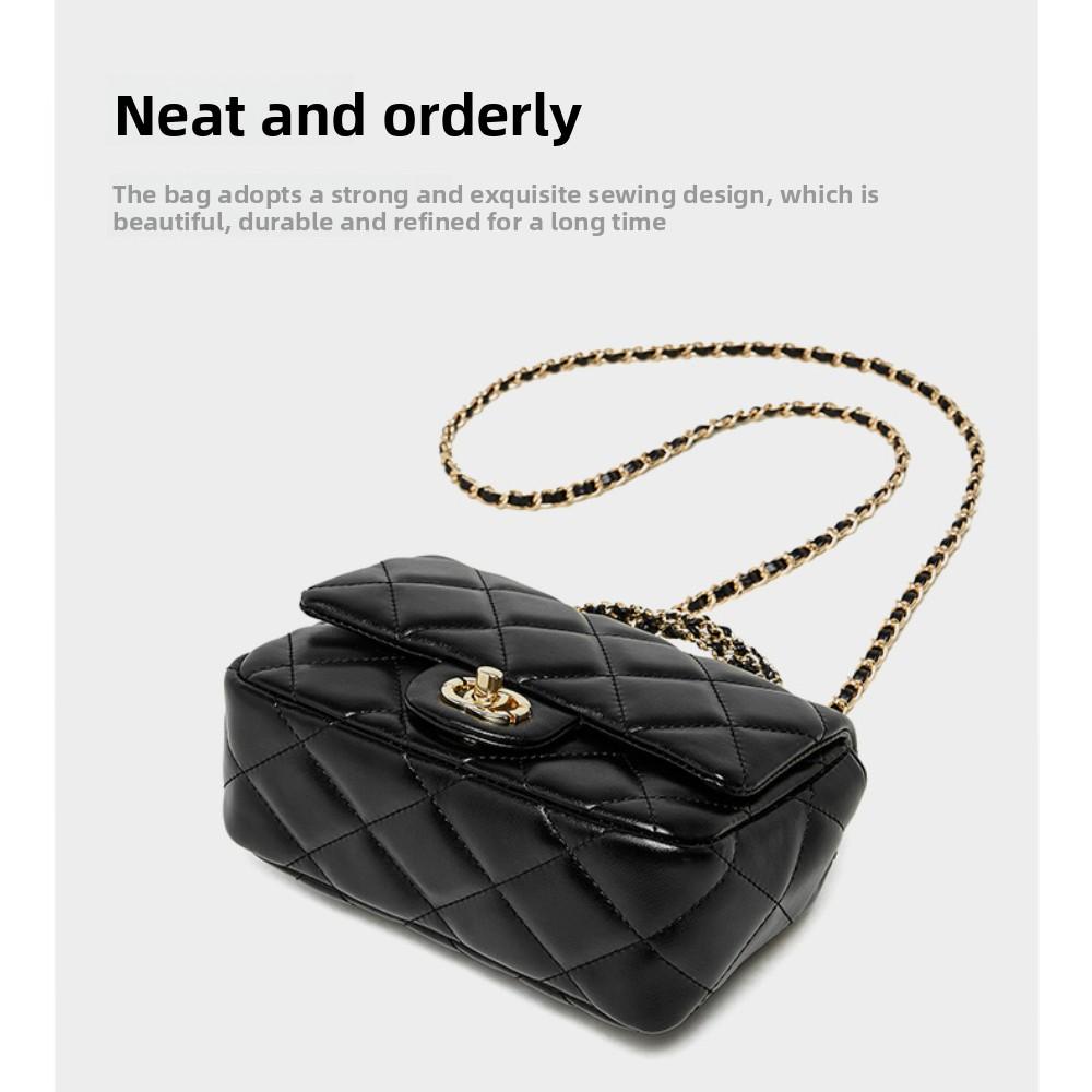 Bag Women's Small Fragrant Wind Metal Chain Rhombus Handbag Versatile One Shoulder Crossbody Medieval Women's Bag
