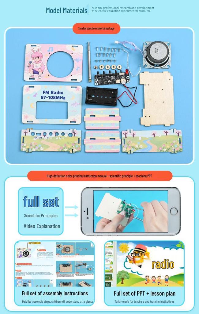 UV Radio Color Science Experiment Kit - Parent-Child Educational DIY Invention Pack