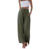 Summer Plain-color Loose High-waist Wide-leg Long Pants for Women