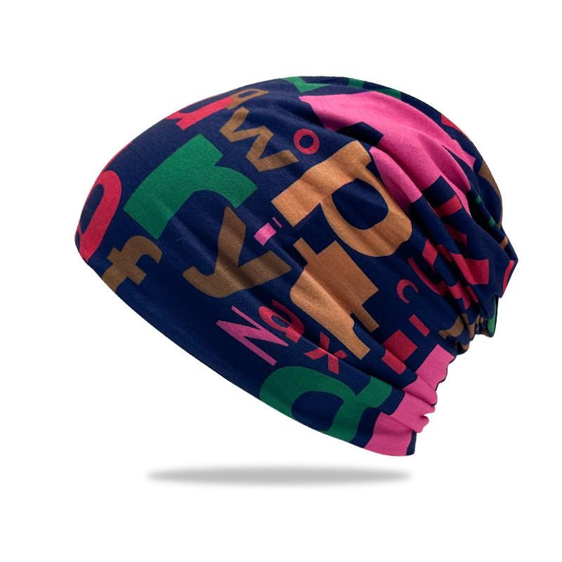 Letter Print Women Hat Double Layer Pullover Breathable Windproof Cap Artistic