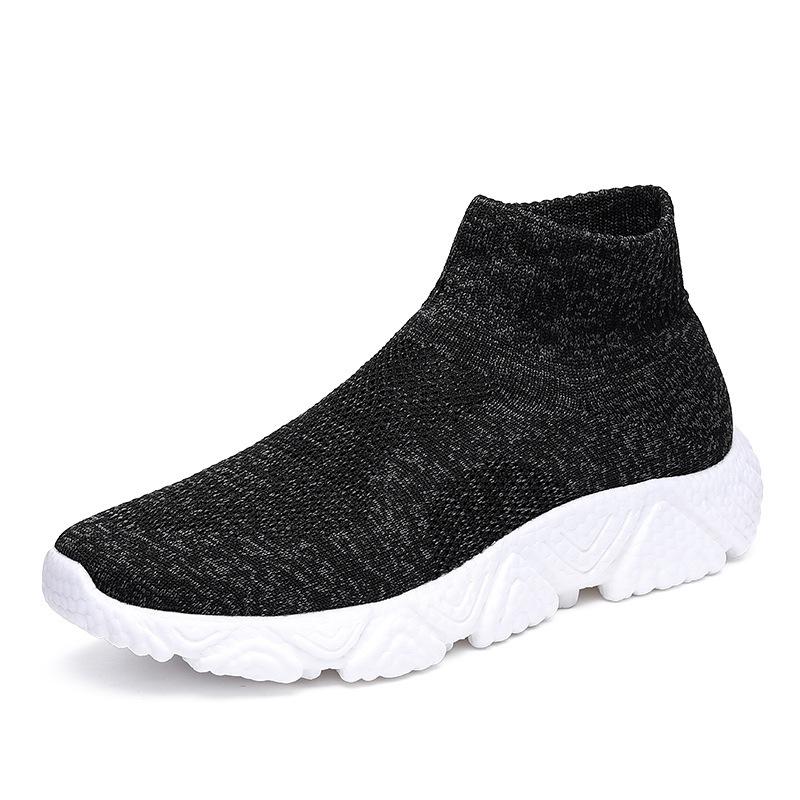 Autumn and Winter Casual Fly-woven Mesh Shoes Large Size Couple Light Cotton Women's Cotton Shoes Socks Shoes Men's Shoes