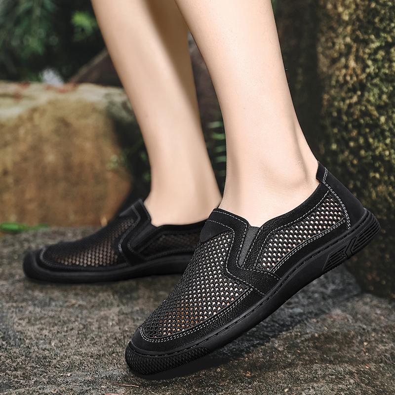 Sommer Männer Verschnaufpause Mesh Casual Schuhe Männer Müßiggänger Komfortables Fahren Schuhe Mokassins Mann Wohnungen Schuhe