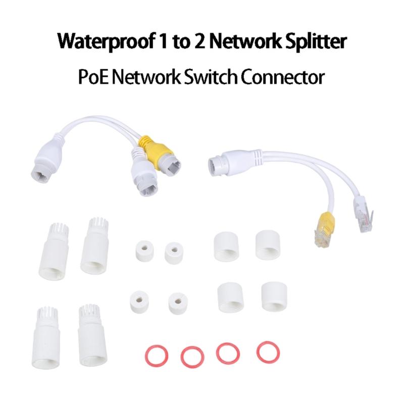 Outdoor POE Splitter 2 in 1 Networking Connector POE Splitter for Networking Monitoring System RJ45 Connector Splitter