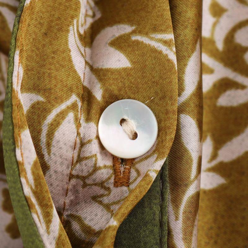 Kaslead New Arrival Women's Clothing Fashion Style Silk Satin Texture Print Top and Trousers 8956192 8799193