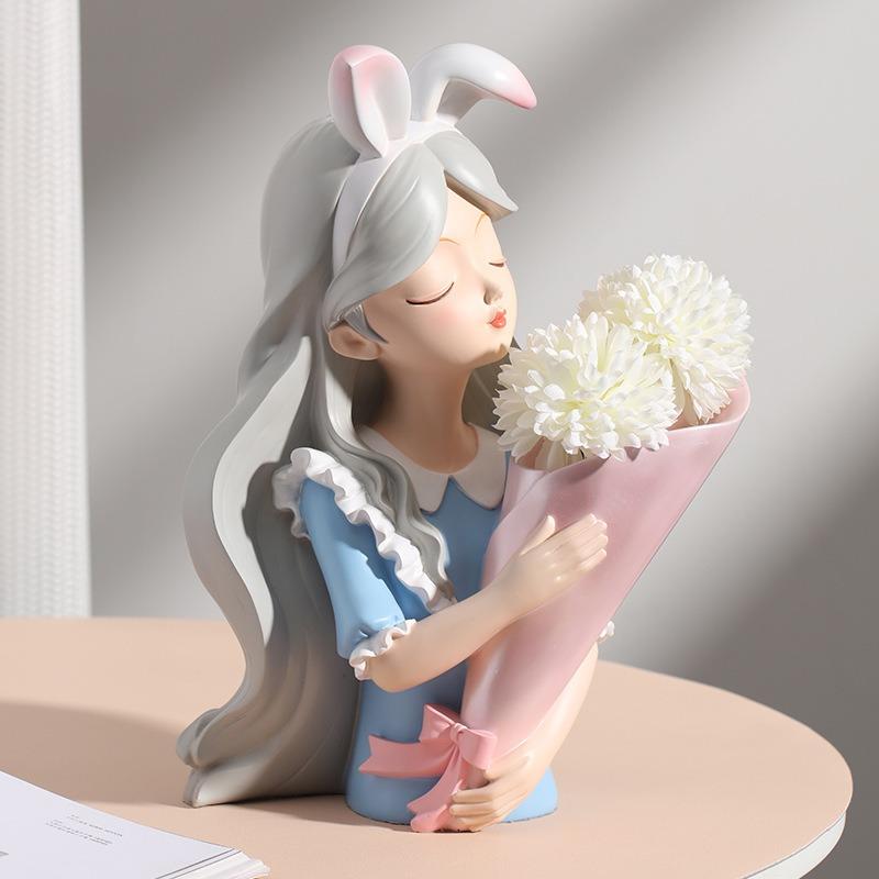 Nordic Alice Flower Bouquet Decoration Home Living Room Rabbit Flower  Decoration Gift Room Accessories Unique Beautiful Vase