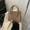 Stylish And Simple Winter New Small Square Bag Fashionable Shoulder Bag In Black Purple Khaki And Rose Pink