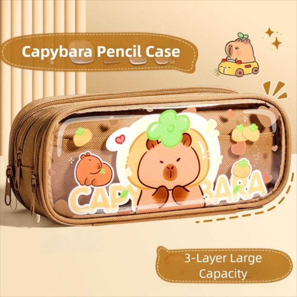 Cute Capybara Pencil Case Aesthetic Pen Pouch Durable Girls Stationery Pen Bag  Gifts