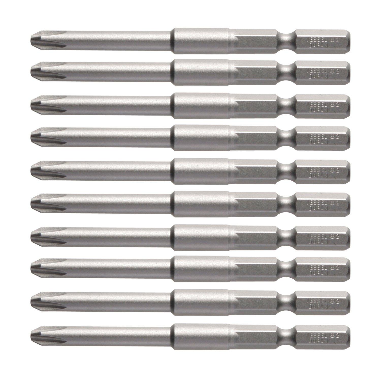 

VESSEL Driver Bit Air for Electric Screwdrivers +2 x 4.5 x 70mm Set of 10 Hardness: H (High Hardness) B34 ZP