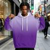 Men's Gradient Print Hoodie with Pocket, Casual Athletic Pullover