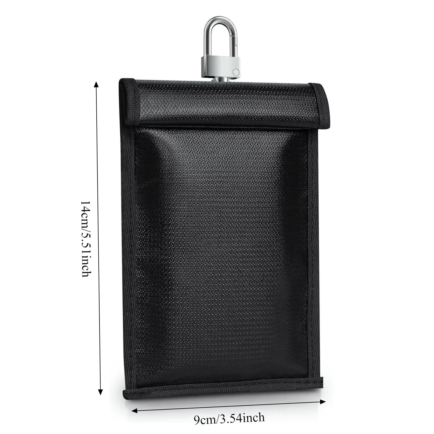 Car Key Signal Shielding Bag RFID Blocking Faraday Pouch Waterproof Fireproof Anti-Theft Protection for Keys Phones Storage