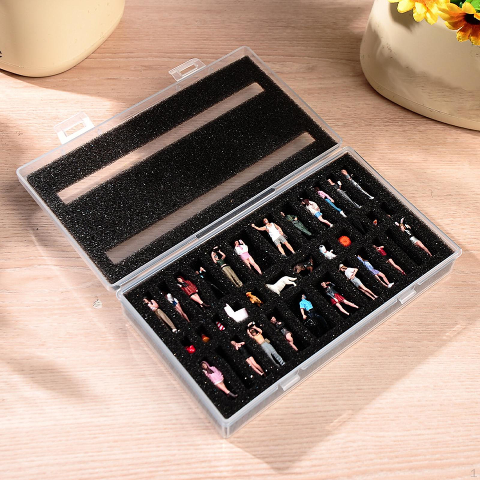 

1:64 1:87 Miniature Figure Storage Box Collectible Show Case Impact Resistant 36 Container