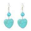 Vintage Turquoise Patchwork Necklace & Heart Earrings Bohemian Jewelry Set