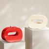Plastic Pot Lid Storage Rack Fruit Shape Drainage Chopping Board Rack Space Saving Cream Color Cutting Board Holder for Home
