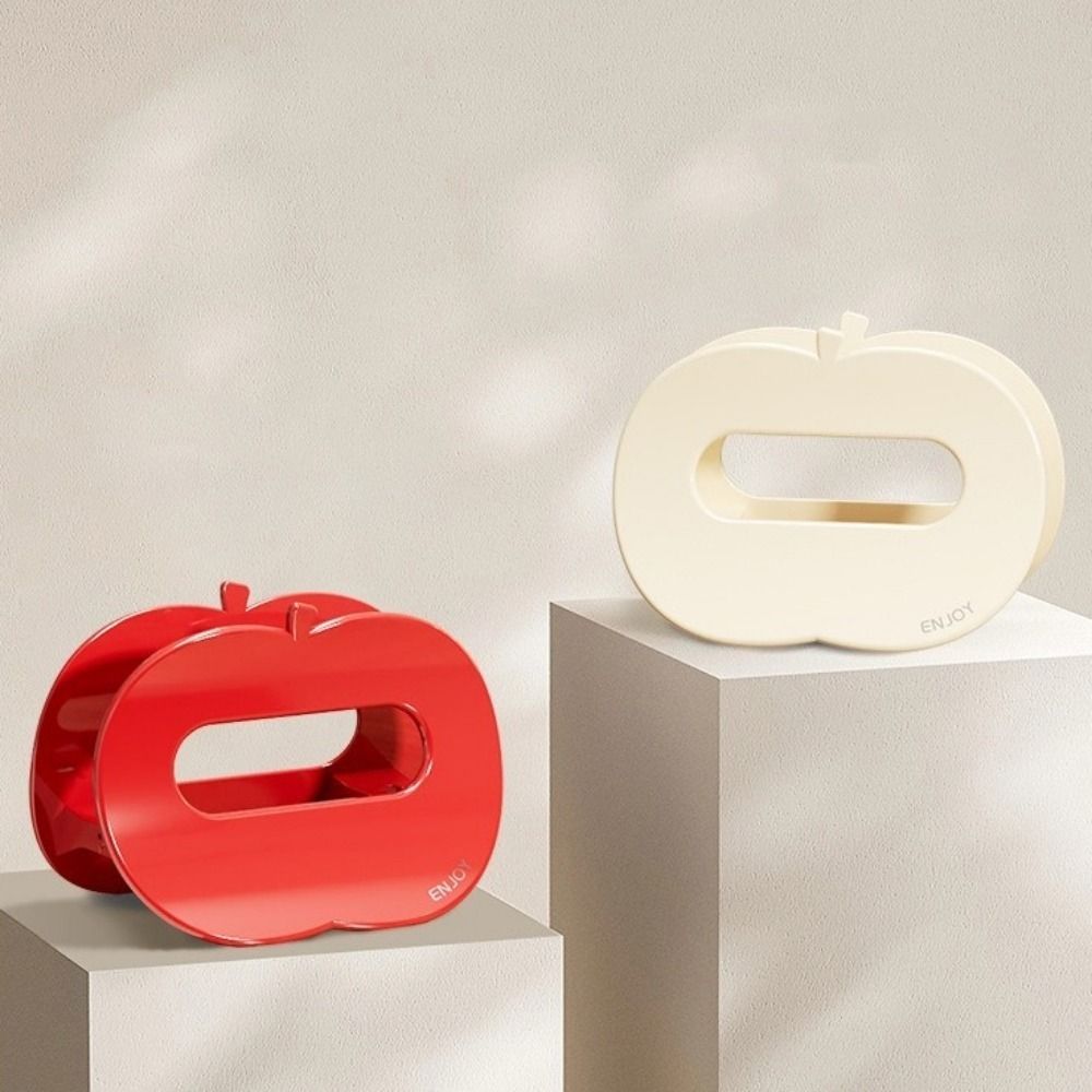 Plastic Pot Lid Storage Rack Fruit Shape Drainage Chopping Board Rack Space Saving Cream Color Cutting Board Holder for Home