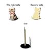 Cute Animal Cat Paper Towel Holder Weighted Base Easy One-Handed Tear Countertop Paper Towel Holder Wooden Rotating Roll