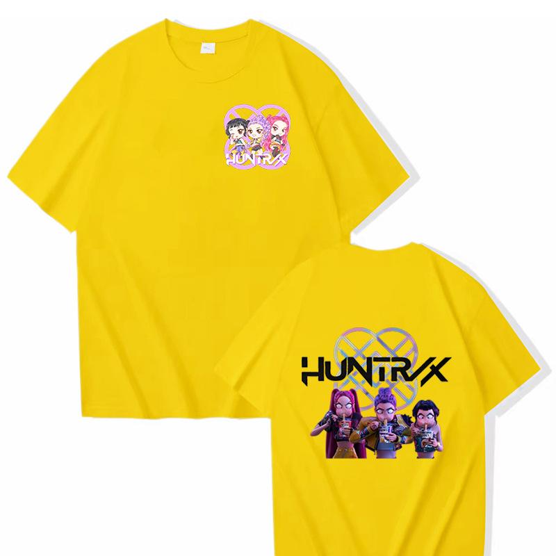 Kpop Demon Hunters Fashion T-shirts for Men Women Cartoon Printed Short Sleeved Shirt Couple Summer Hip Hop T-shirt Gifts